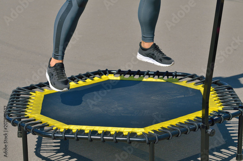 Jumping on an elastic trampoline.