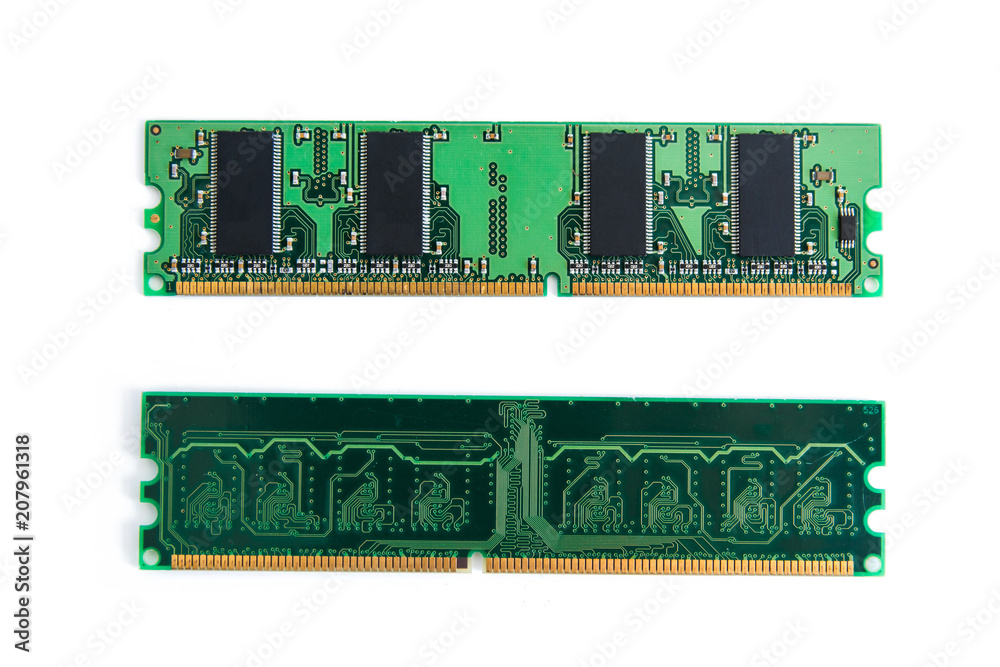 RAM Stick of computer (random access memory) isolated on white. with clipping path RAM Stick of computer (random access memory) isolated on white. with clipping path