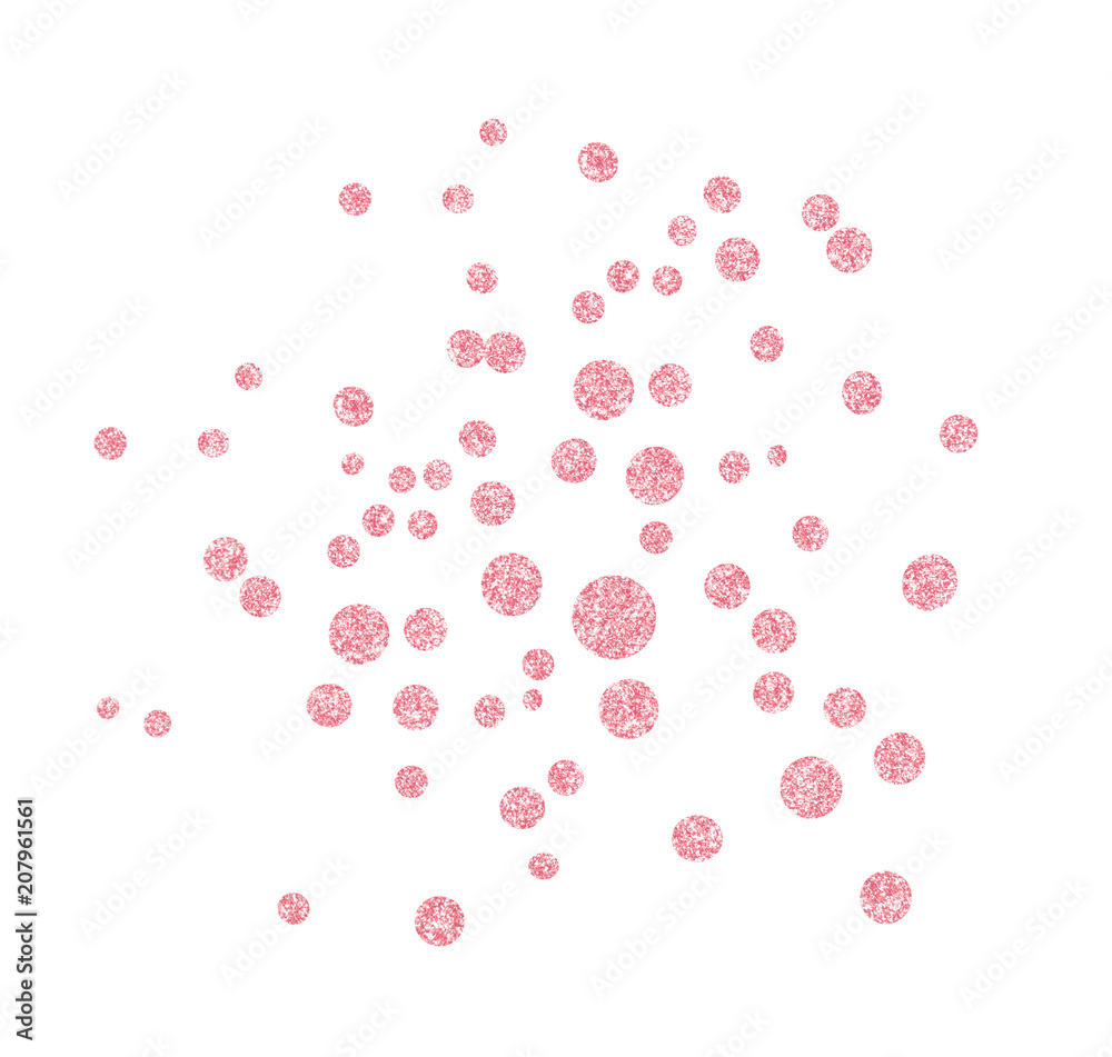 Closeup of scattered pink glitter confetti