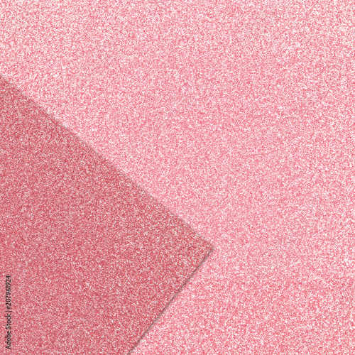Closeup of pink glitter papers