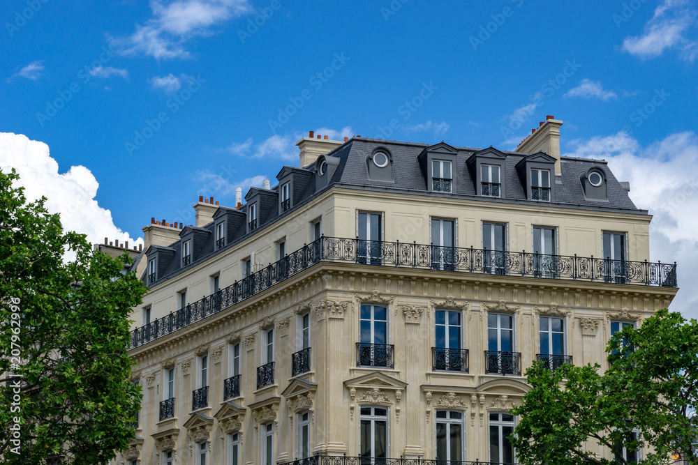old building in paris, france - beautiful facade