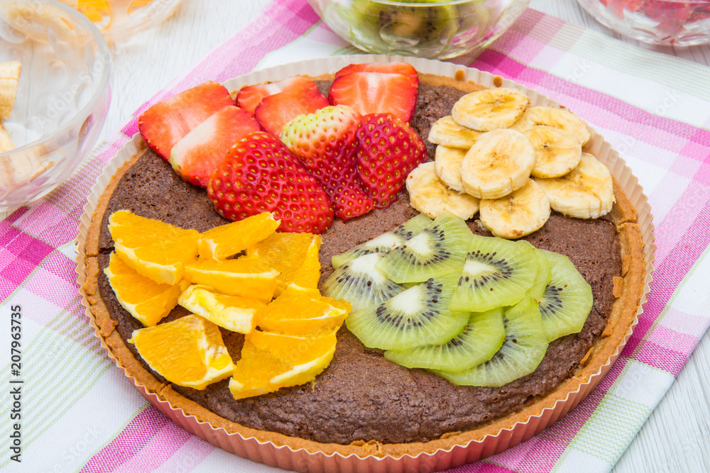 chocolate tarte with mixed fresh fruit chocolate tarte with mixed fresh fruit