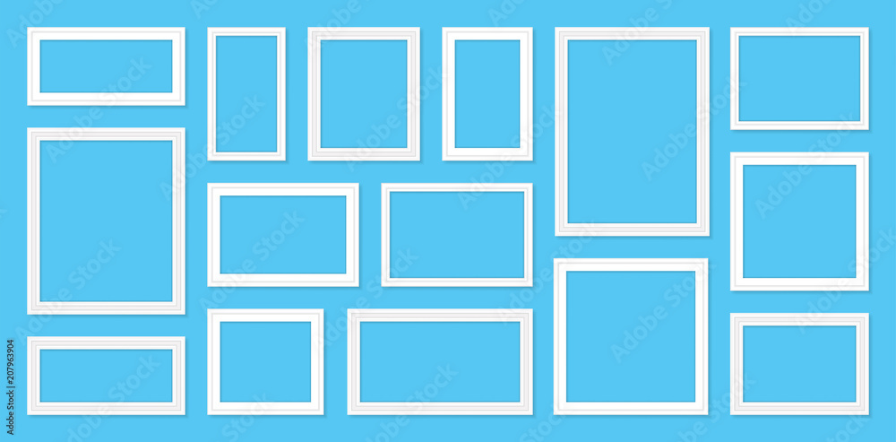 Frame template set for pictures and photos on the wall. Isolated vector. Frame template set for pictures and photos on the wall. Isolated vector.
