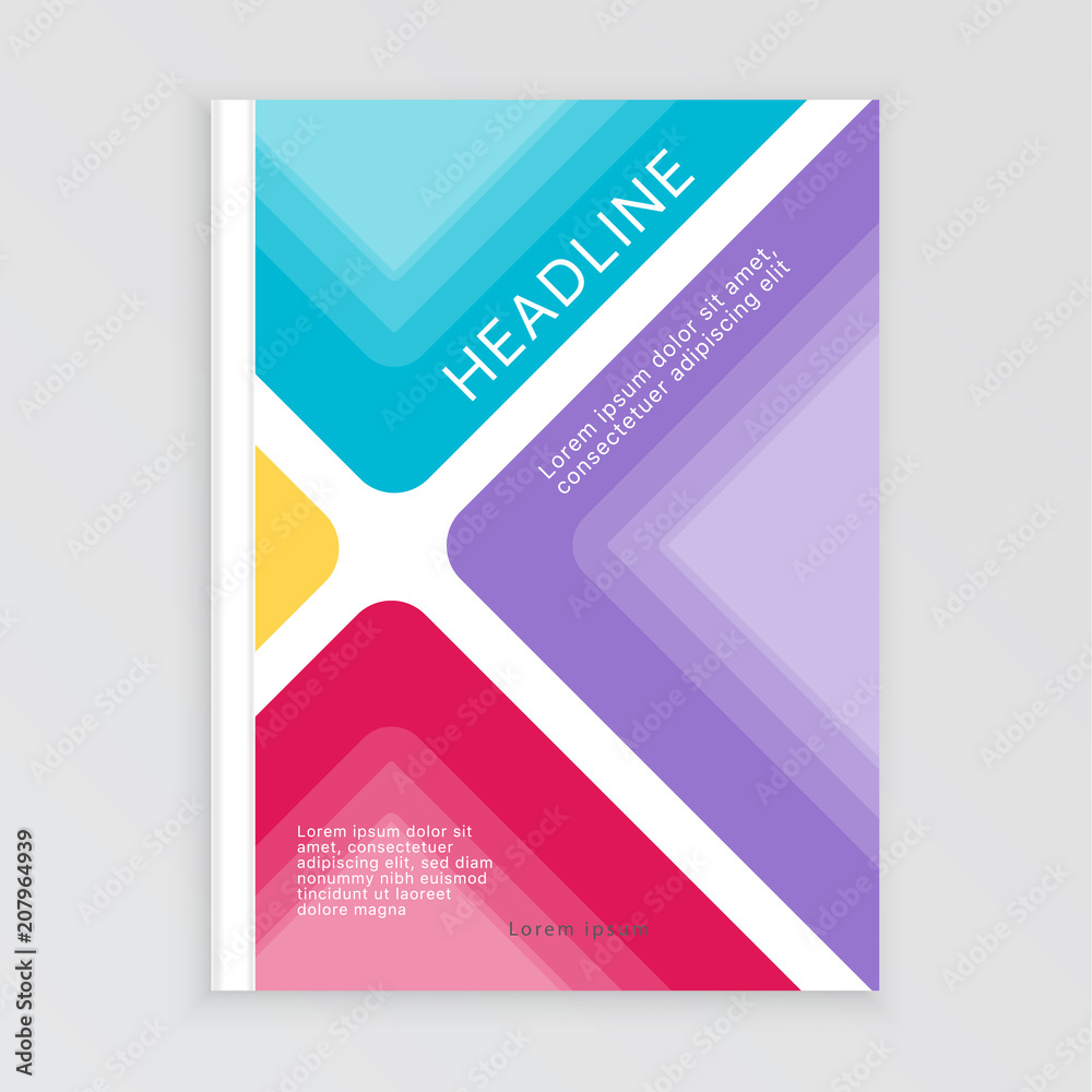 Fototapeta premium Vector design with graphic template. Leaflet, cover, page. 