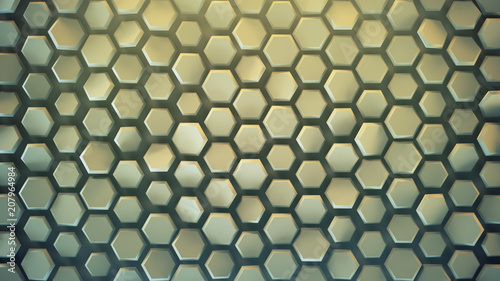 Hexagonal background abstract 3D render