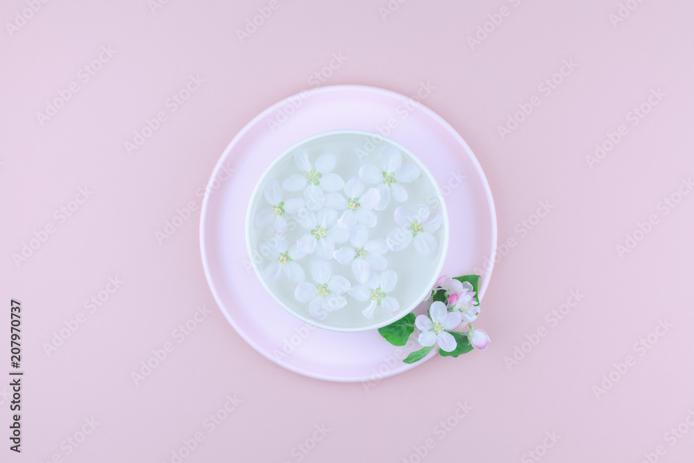 White flowers floating in water White flowers floating in water