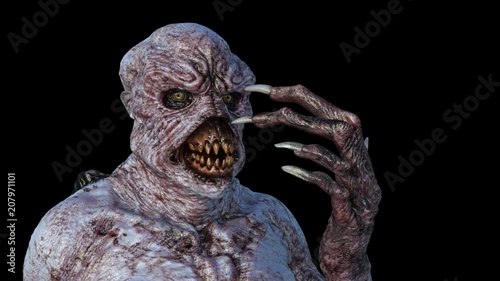 Formidable Monster Moves its Claws, Loop, Animation, Alpha Channel ,isolated