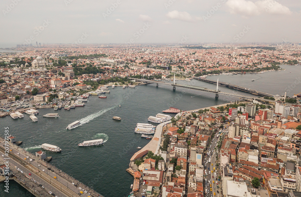 Aerial view of Golden Horn in Istanbul