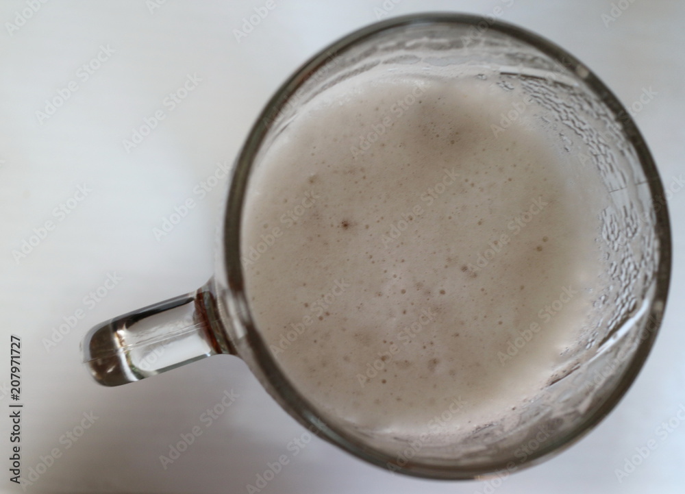 beer froth in a glass
