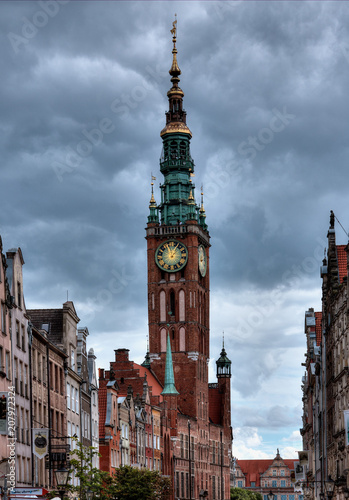 City view of Gdansk, Poland, Gdańsk Town Hall..