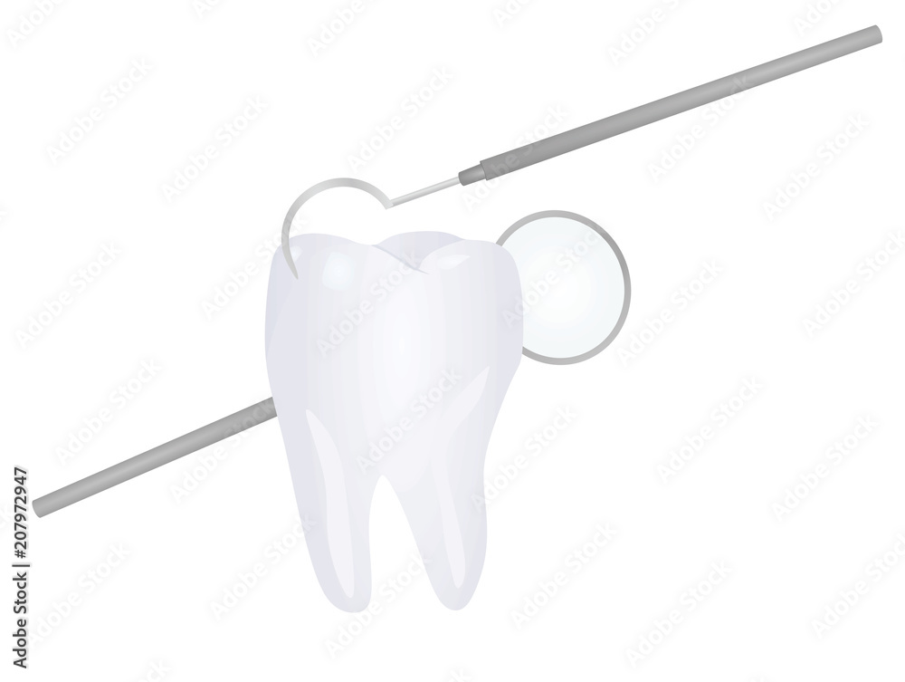 Tooth and dentist equipment. vector illustration Tooth and dentist equipment. vector illustration
