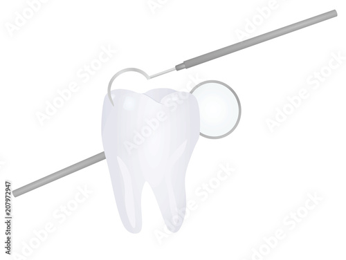 Tooth and dentist equipment. vector illustration © marijaobradovic