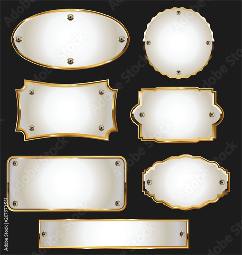 Promo sale labels collection gold and silver design 