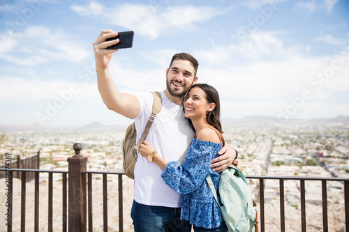 Couple in love clicking a selfie