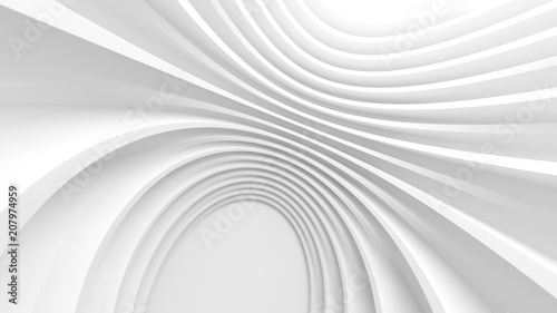 Fototapeta Naklejka Na Ścianę i Meble -  White Wave Background. Abstract Minimal Exterior Design