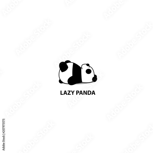 Lazy panda sleeping icon, logo design, vector illustration. photo