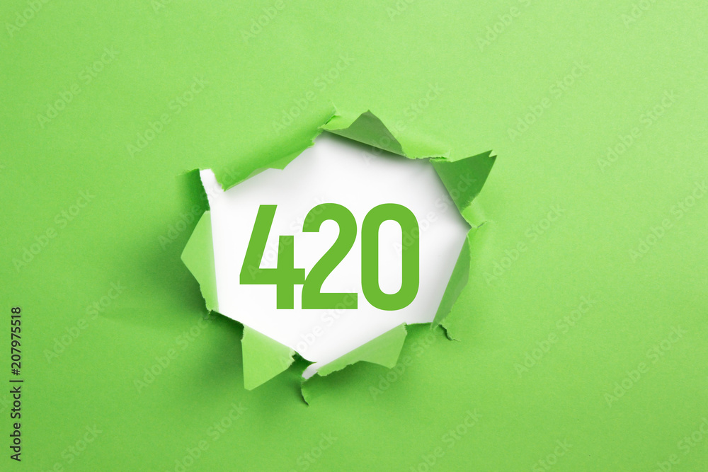 gruene Nummer 420 auf gruenem Papier Stock Photo | Adobe Stock