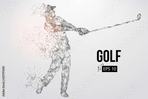 Silhouette of a golf player. Vector illustration