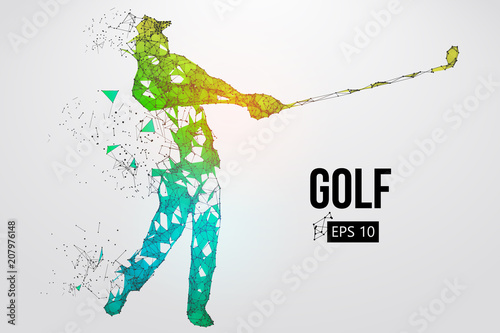 Silhouette of a golf player. Vector illustration