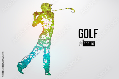 Silhouette of a golf player. Vector illustration