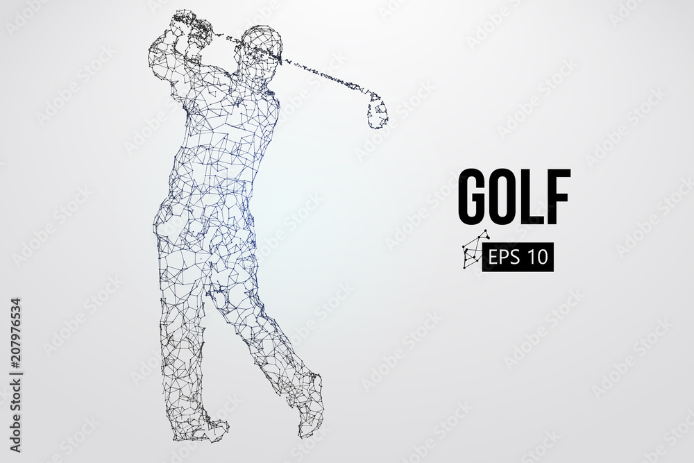 Silhouette of a golf player. Vector illustration
