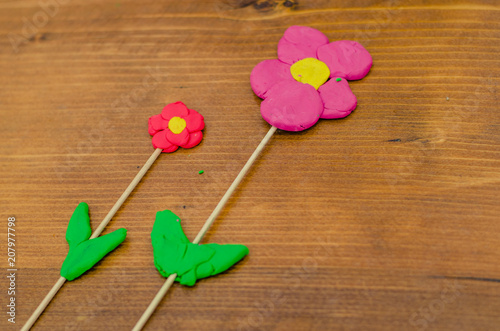 flowers from play dough
