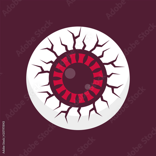 Red Eye Zombie Monster Flat Minimal Icon Design Vector Illustration