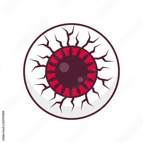 Red Eye Zombie Monster Minimal Icon Design Vector Illustration