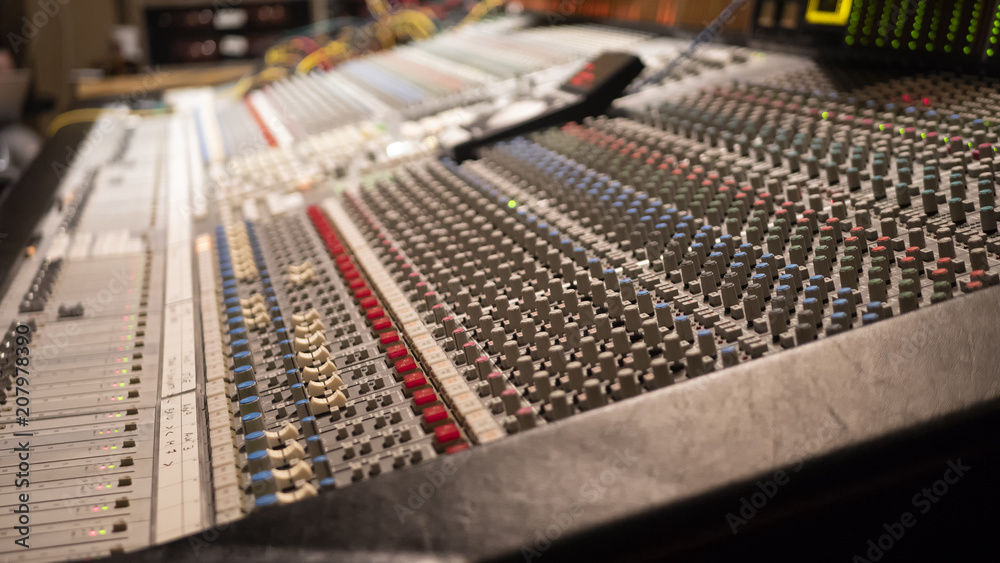Mixing board with blurry background Mixing board with blurry background