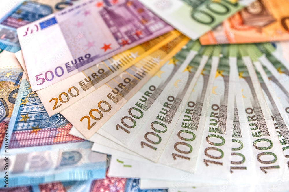 Euro Money Banknotes, pile of paper euro banknotes Euro Money Banknotes, pile of paper euro banknotes