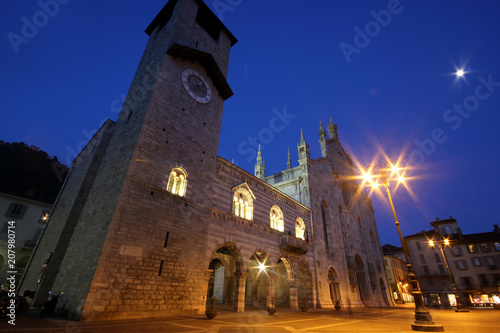 a beautiful picture of the Church of San Fedele, at dusk, Como, Italy