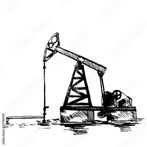 Sketch of vector graphics oil add-on pump.