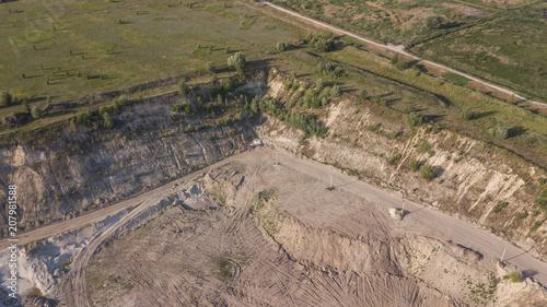 bulldozer in a sand quarry photo