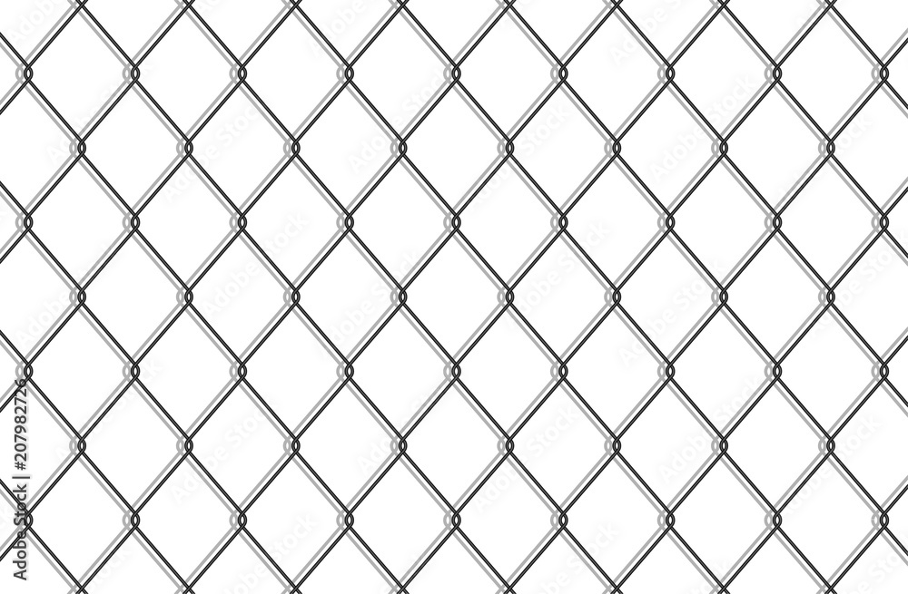 Fototapeta premium Mesh fence with shadow. Background vector illustration. Eps 10