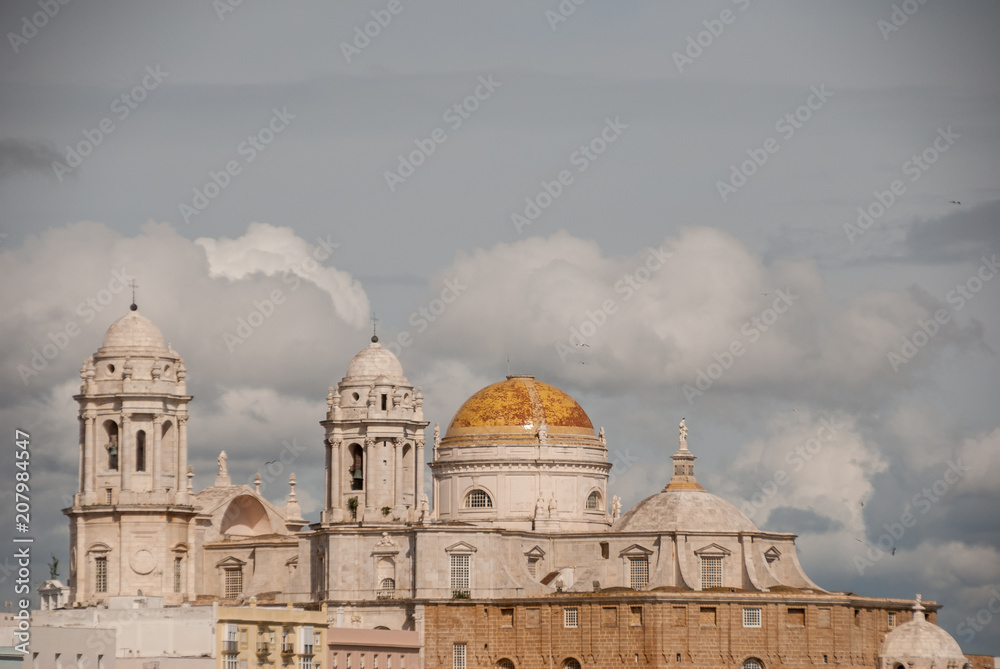 Views of the Cathedral in the city of Cádiz. Spain