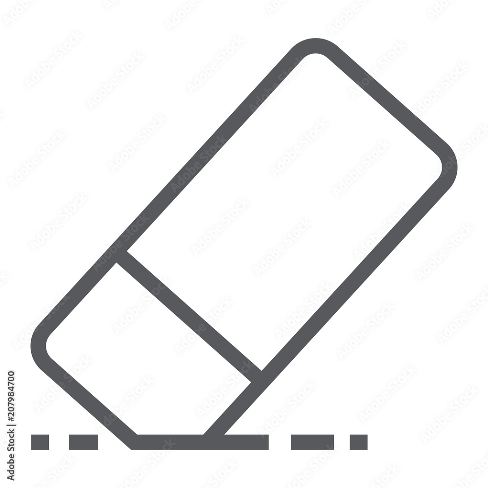 Eraser line icon, school and education, rubber sign vector graphics, a linear pattern on a white background, eps 10. Eraser line icon, school and education, rubber sign vector graphics, a linear pattern on a white background, eps 10.