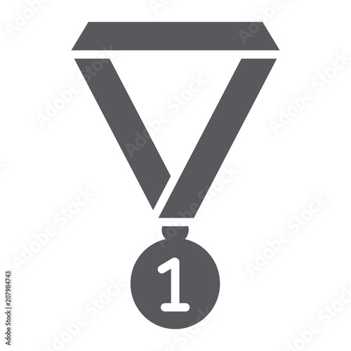 Medal glyph icon, school and sport, award sign vector graphics, a solid pattern on a white background, eps 10.