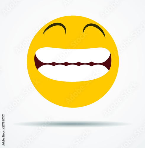 Isolated Happy emoticon in a flat design