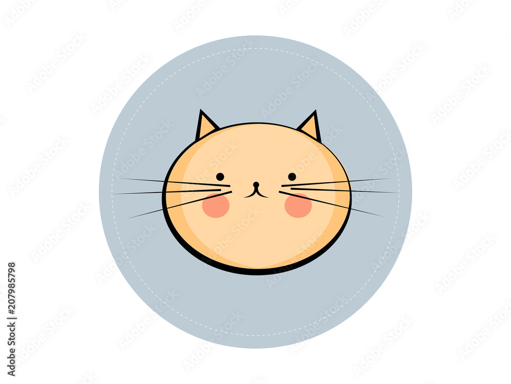 Vector drawing of a shy, funny yellow cat illustration, Orange tabby cat  character drawing Stock Vector | Adobe Stock