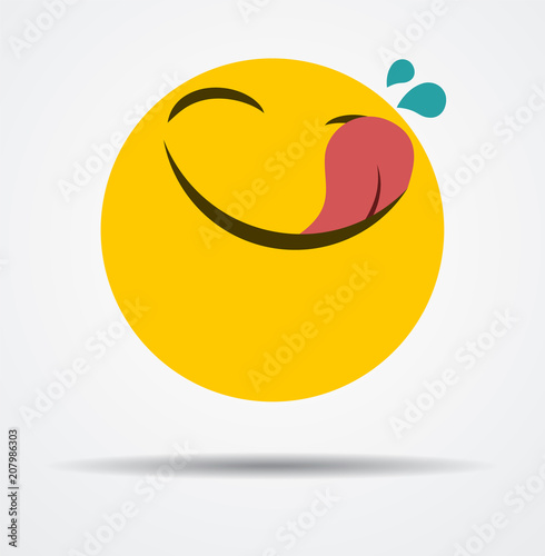 Isolated Hungry emoticon in a flat design