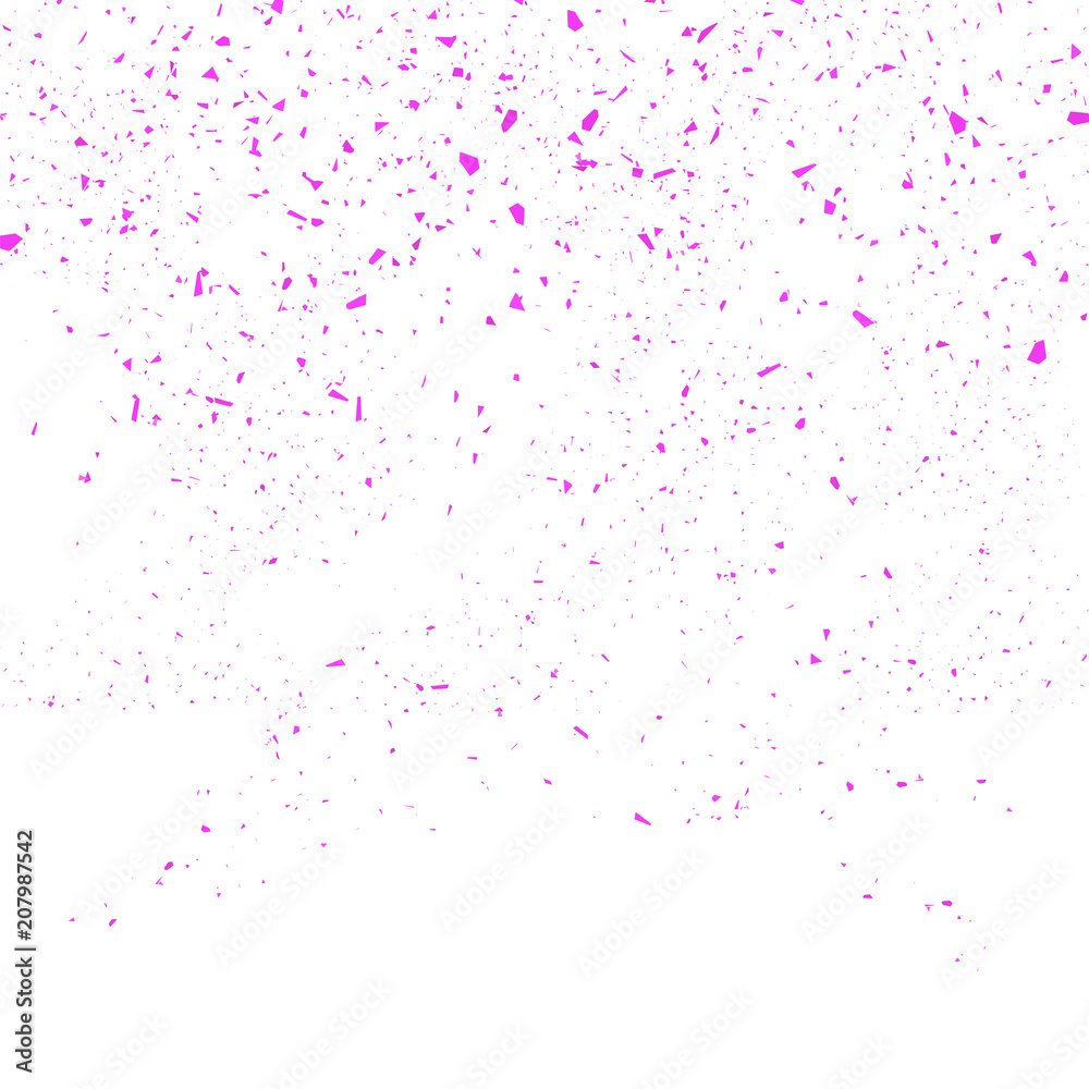Pink Confetti Seamless Pattern. Set of Particles.