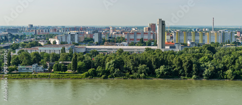 Photography Bratislava, Slovakia May 24, 2018: Bridges over Danube river in Bratislava, Slovakia