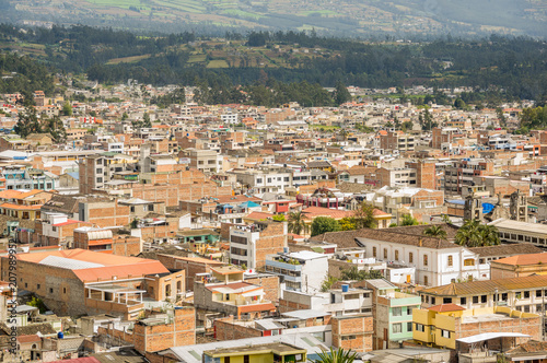 Outdoor view of beautiful panoramic view of the city of Otavalo in Ecuador © Fotos 593