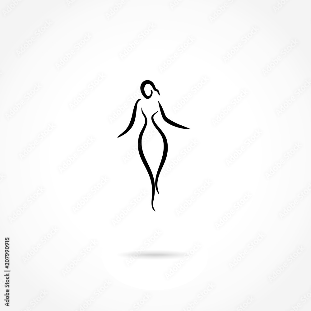 woman shape line illustration vector woman shape line illustration vector