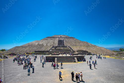 The Sun Pyramid an ancient Maya Pyramid with big staircase. City of Teotihuacan Mexico photo