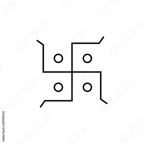 Jainism outline icon. Element of religion sign for mobile concept and web apps. Thin line Jainism outline icon can be used for web and mobile