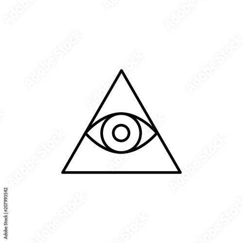 eye in the pyramid outline icon. Element of religion sign for mobile concept and web apps. Thin line eye in the pyramid outline icon can be used for web and mobile