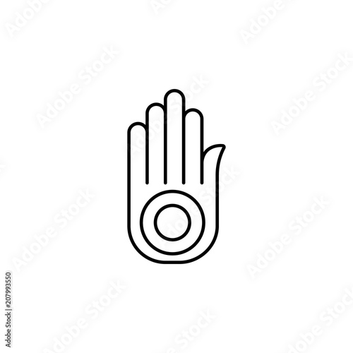 Jainism outline icon. Element of religion sign for mobile concept and web apps. Thin line Jainism outline icon can be used for web and mobile