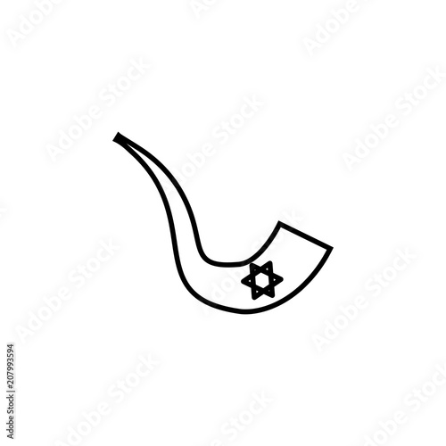 Jewish horn outline icon. Element of religion sign for mobile concept and web apps. Thin line Jewish horn outline icon can be used for web and mobile