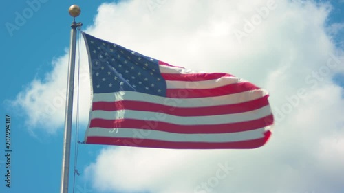 Slow-motion footage of an American Flag blowing in the breeze.  Shot on a Blackmagic Ursa Mini Pro 4.6k with a Canon FD 70-210mm f/4.